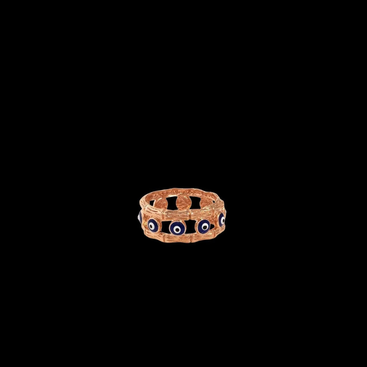 "EVIL EYE" ROSE GOLD VERMEIL RING, detail view