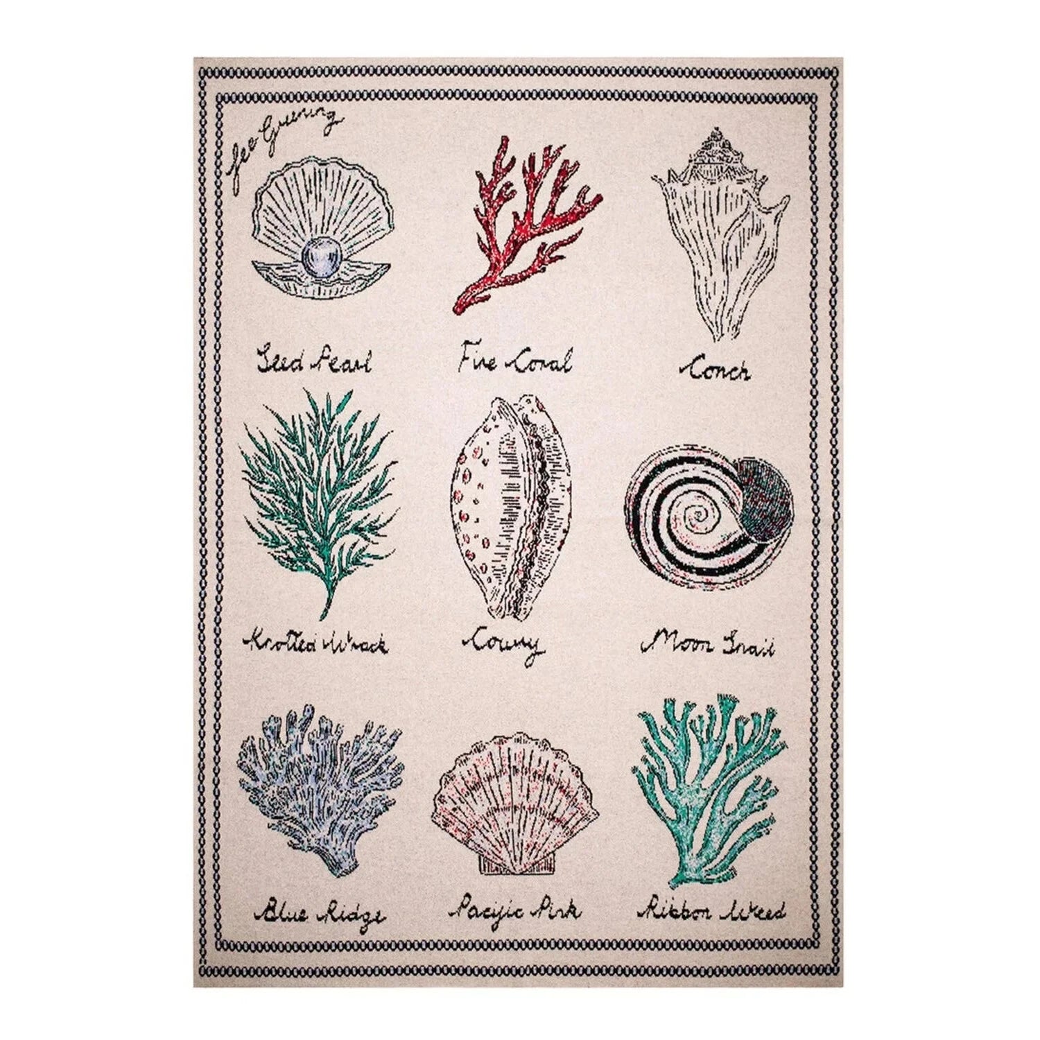 FEE GREENING - SEA SHELLS Cashmere Blanket