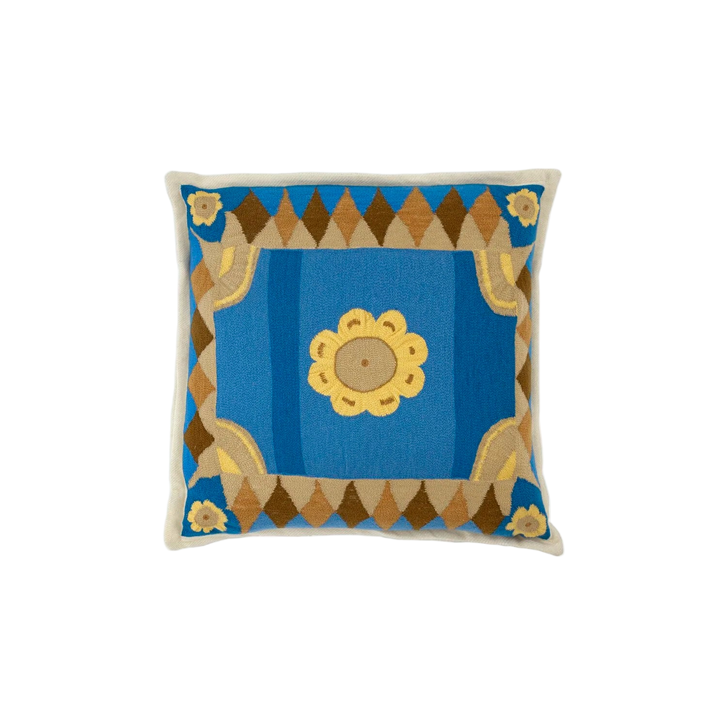 "FORGET-ME-NOT" Hand Embroidered Cashmere Pillow