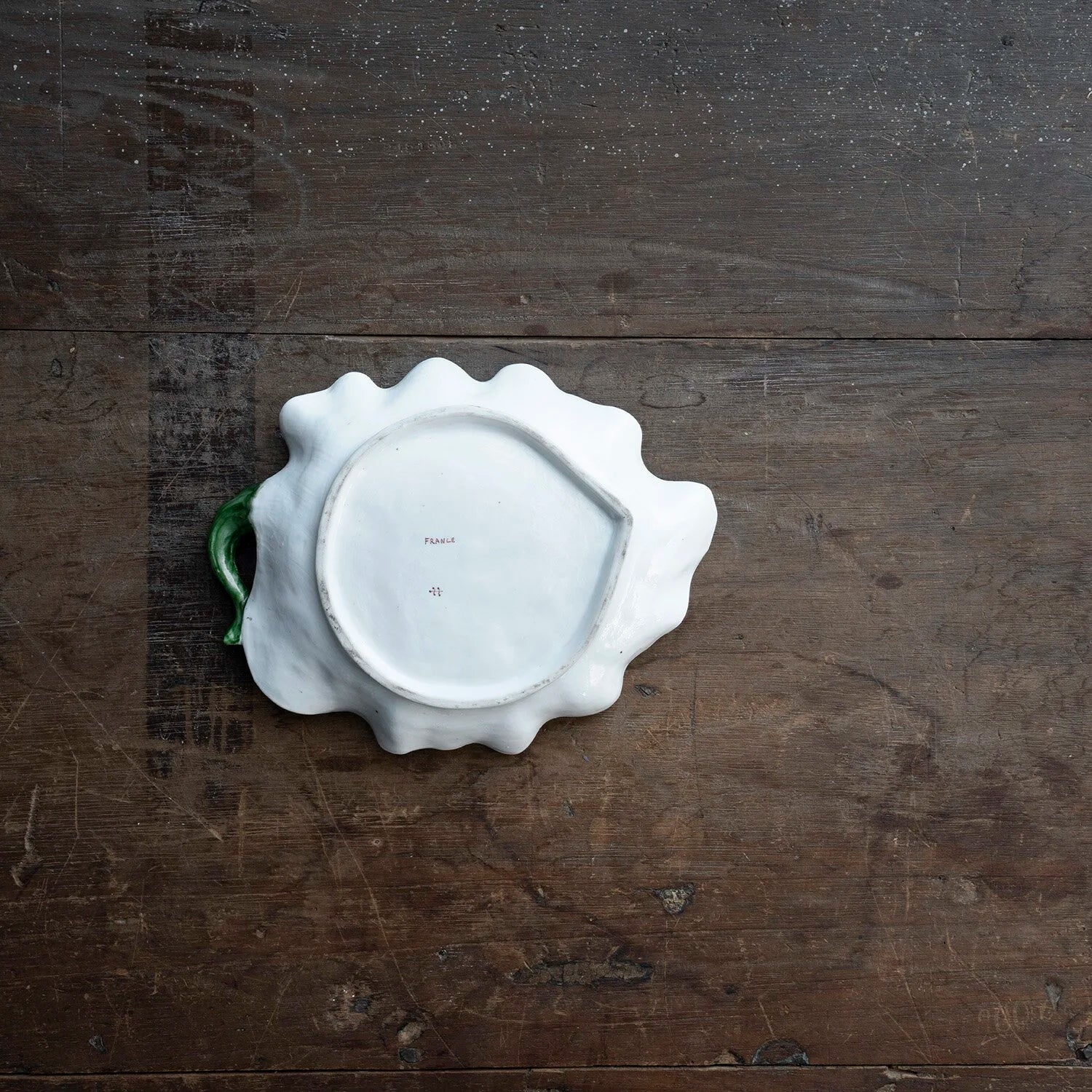 FRENCH HAND PAINTED LEAF FORM DISH