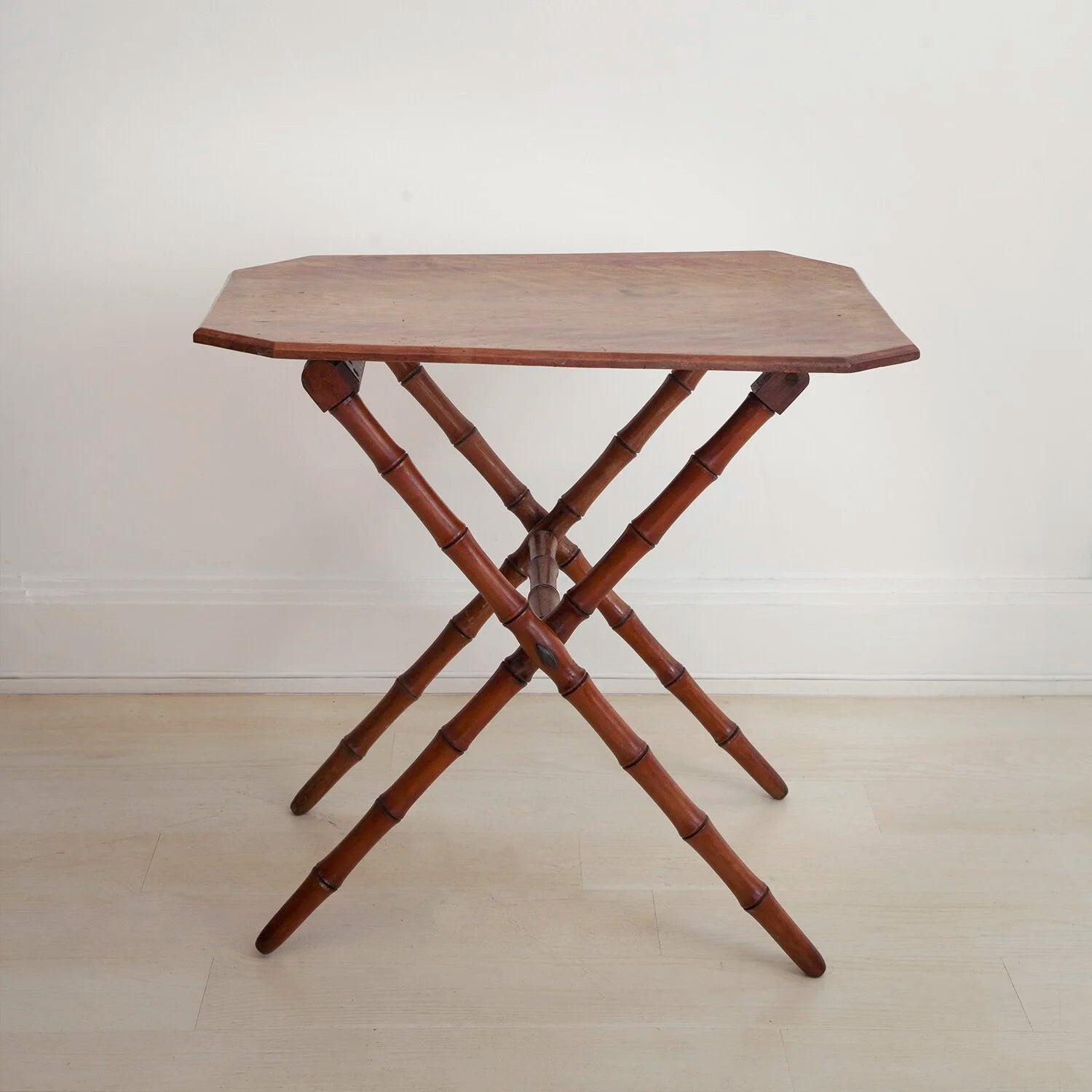 19TH CENTURY FRENCH FAUX BAMBOO FOLDING TABLE