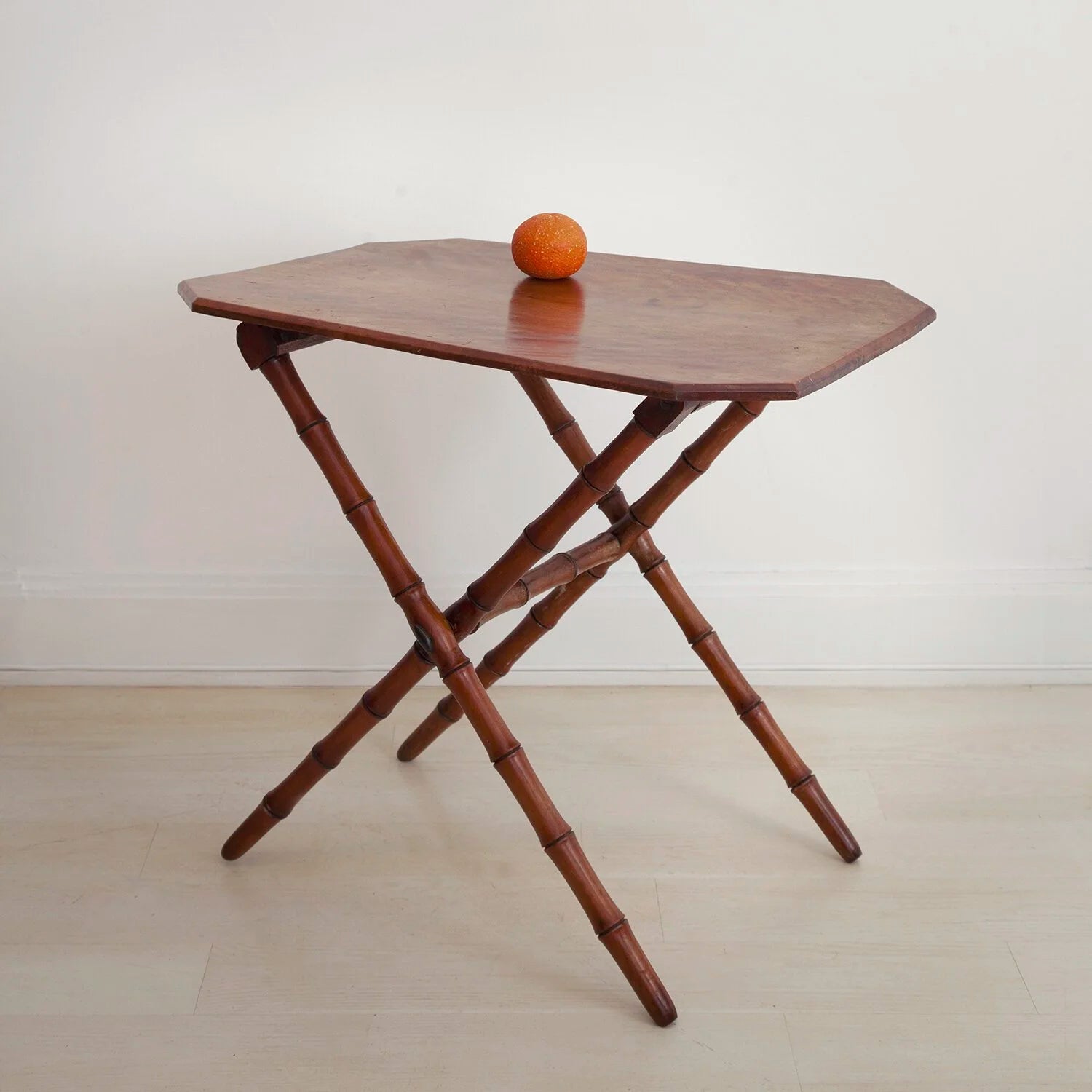 19TH CENTURY FRENCH FAUX BAMBOO FOLDING TABLE