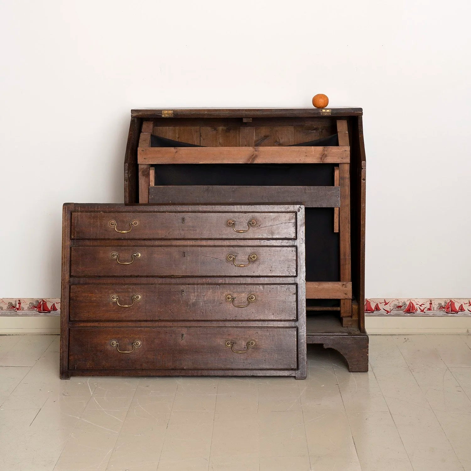 GEORGE III METAMORPHIC BUREAU BED