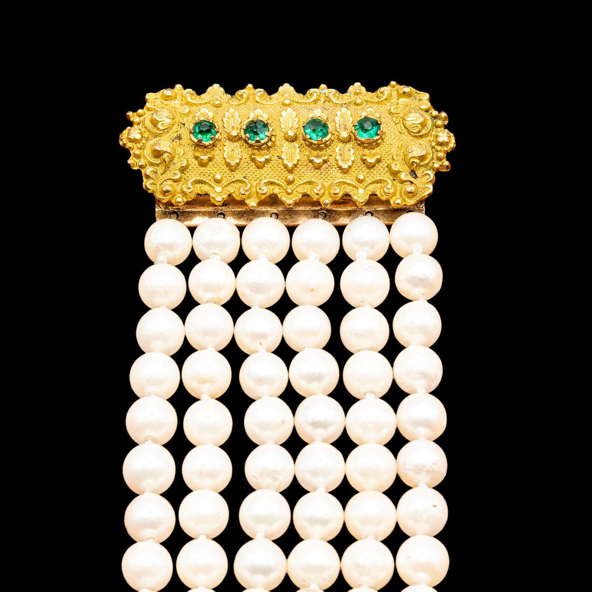 GEORGIAN PINCHBECK & PEARL BRACELET, catalog view