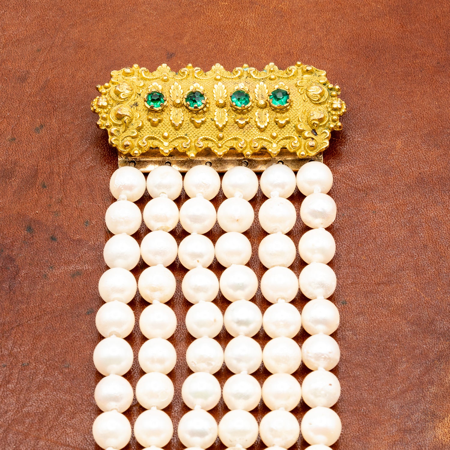 Georgian Pinchbeck Gold & Pearl Bracelet