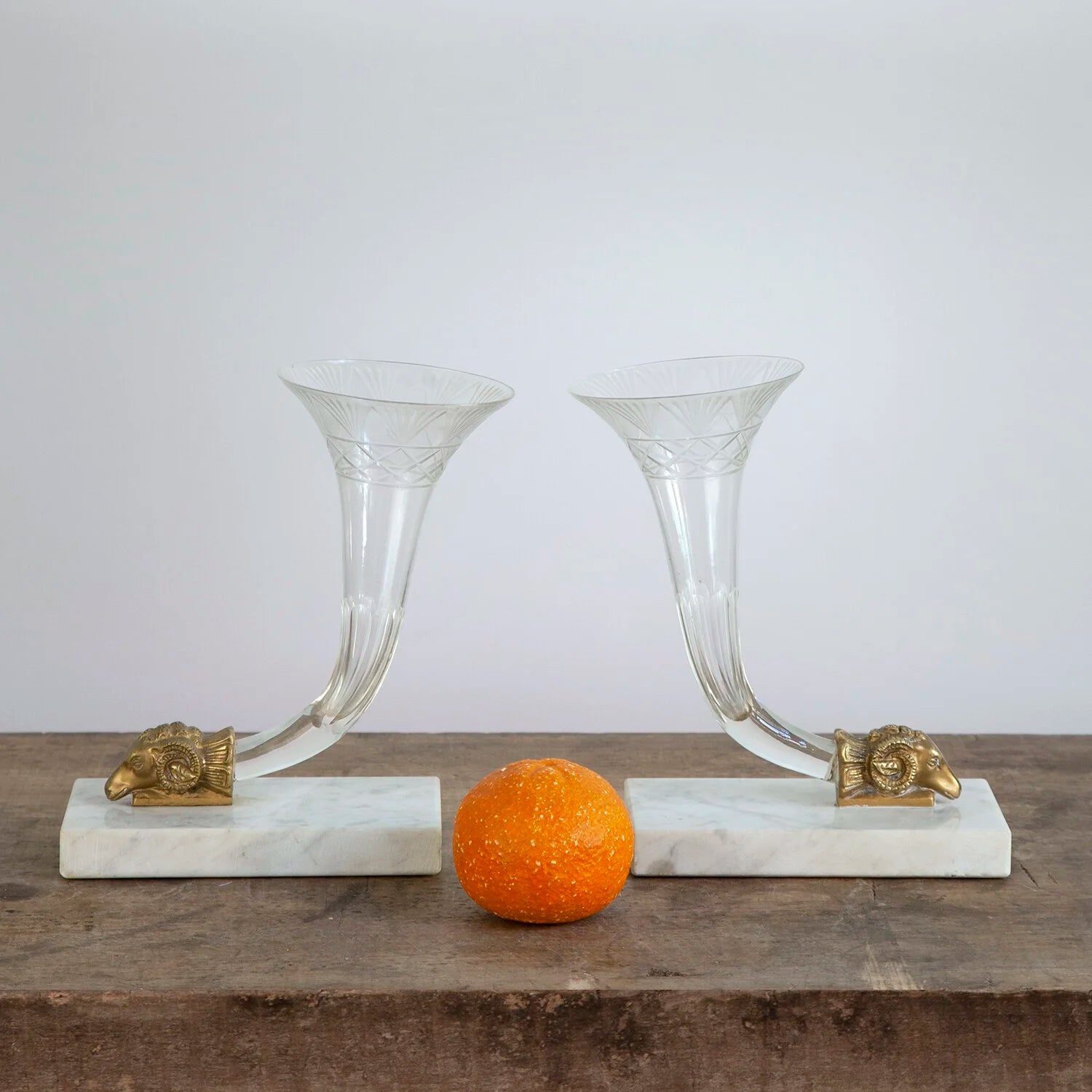 PAIR OF 19TH CENTURY CORNUCOPIA VASES