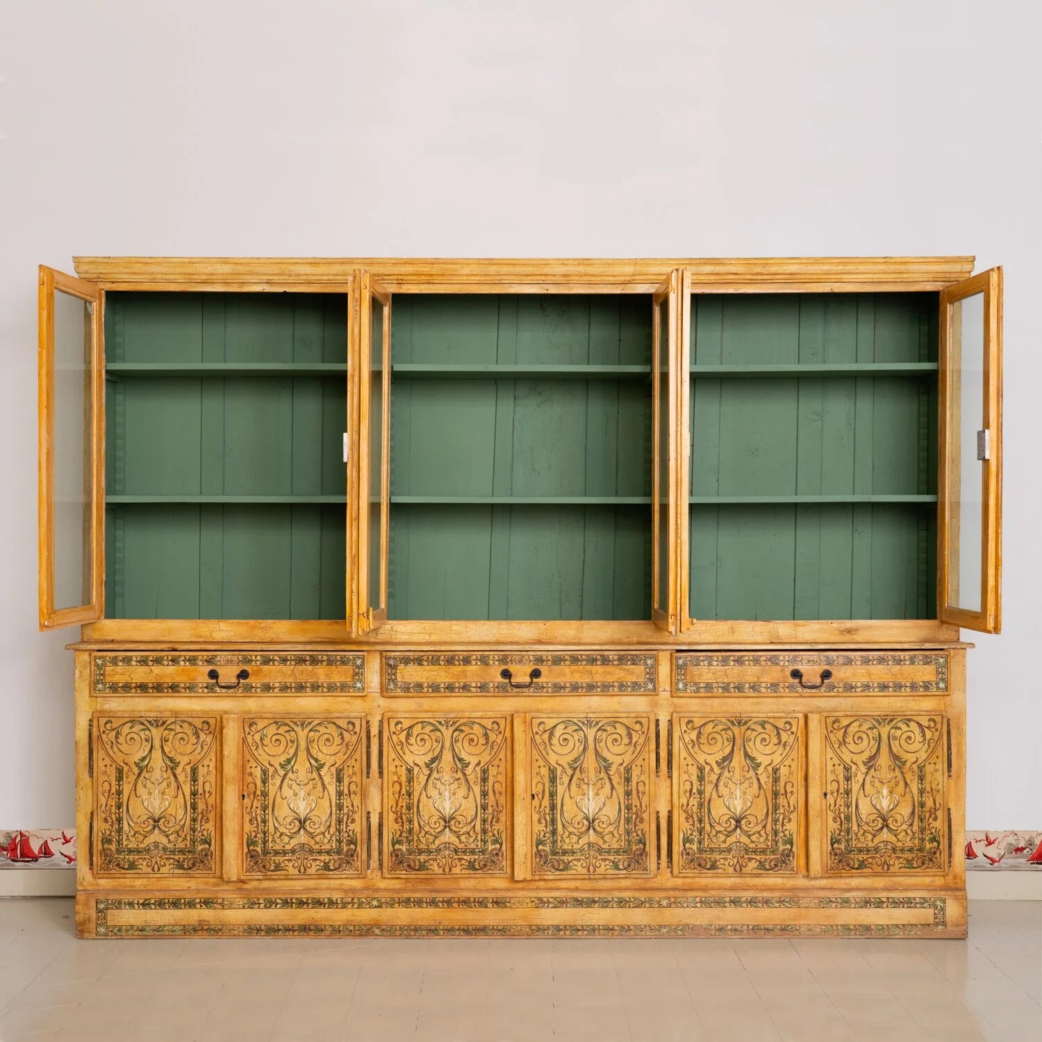 INTRICATELY PAINT DECORATED ITALIAN CABINET