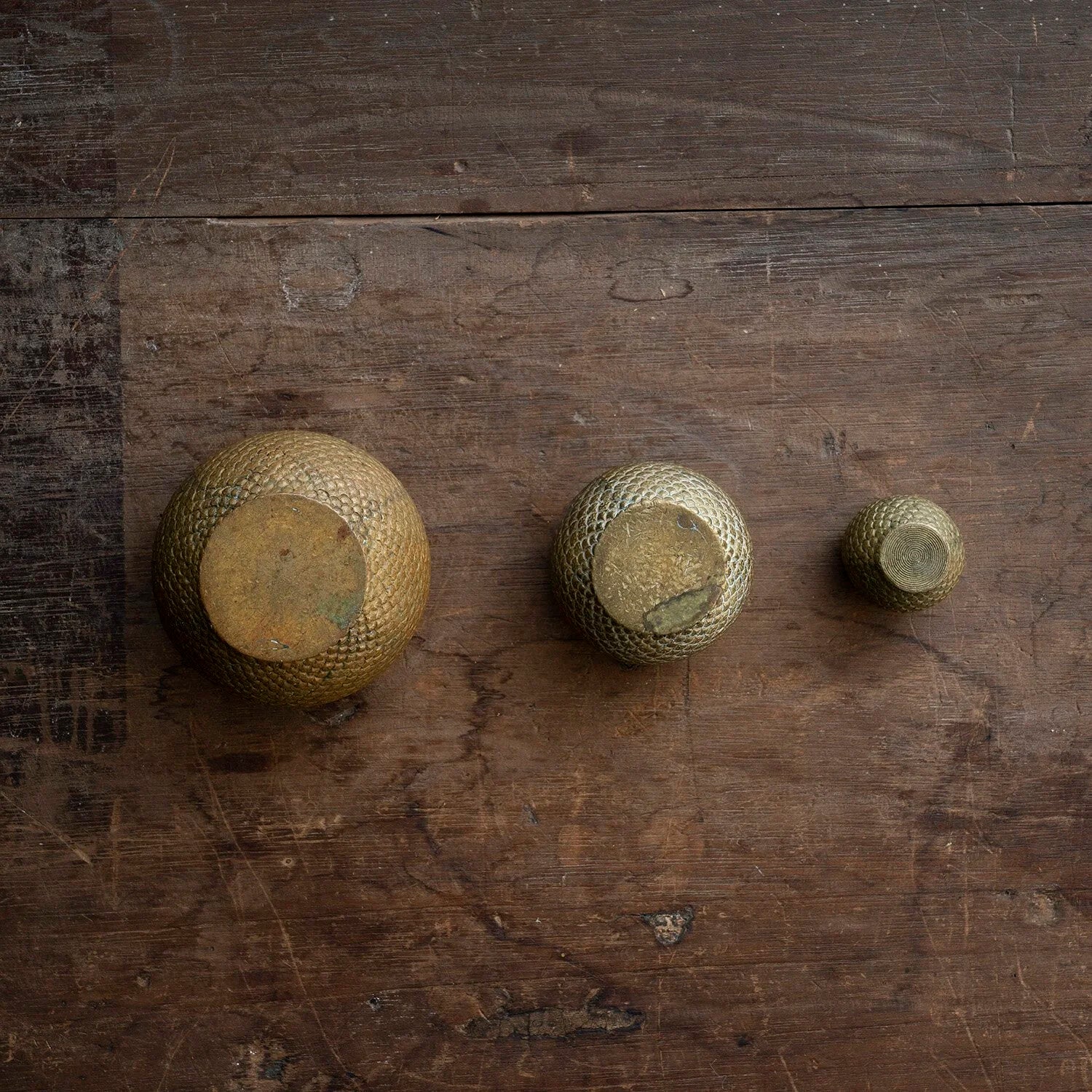 JAPANESE HAND WROUGHT MIXED METAL BOWL (SET OF THREE)