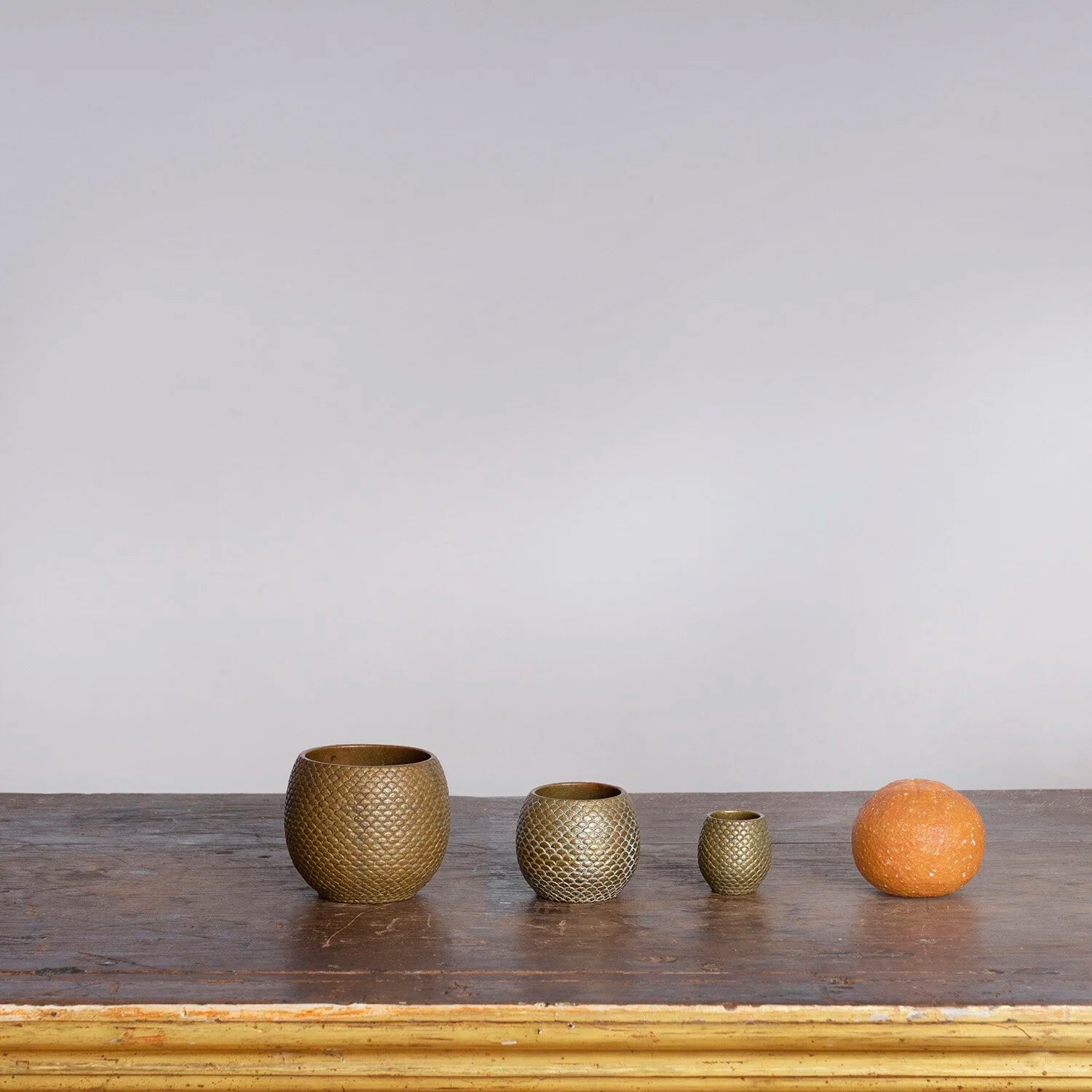 JAPANESE HAND WROUGHT MIXED METAL BOWL (SET OF THREE)