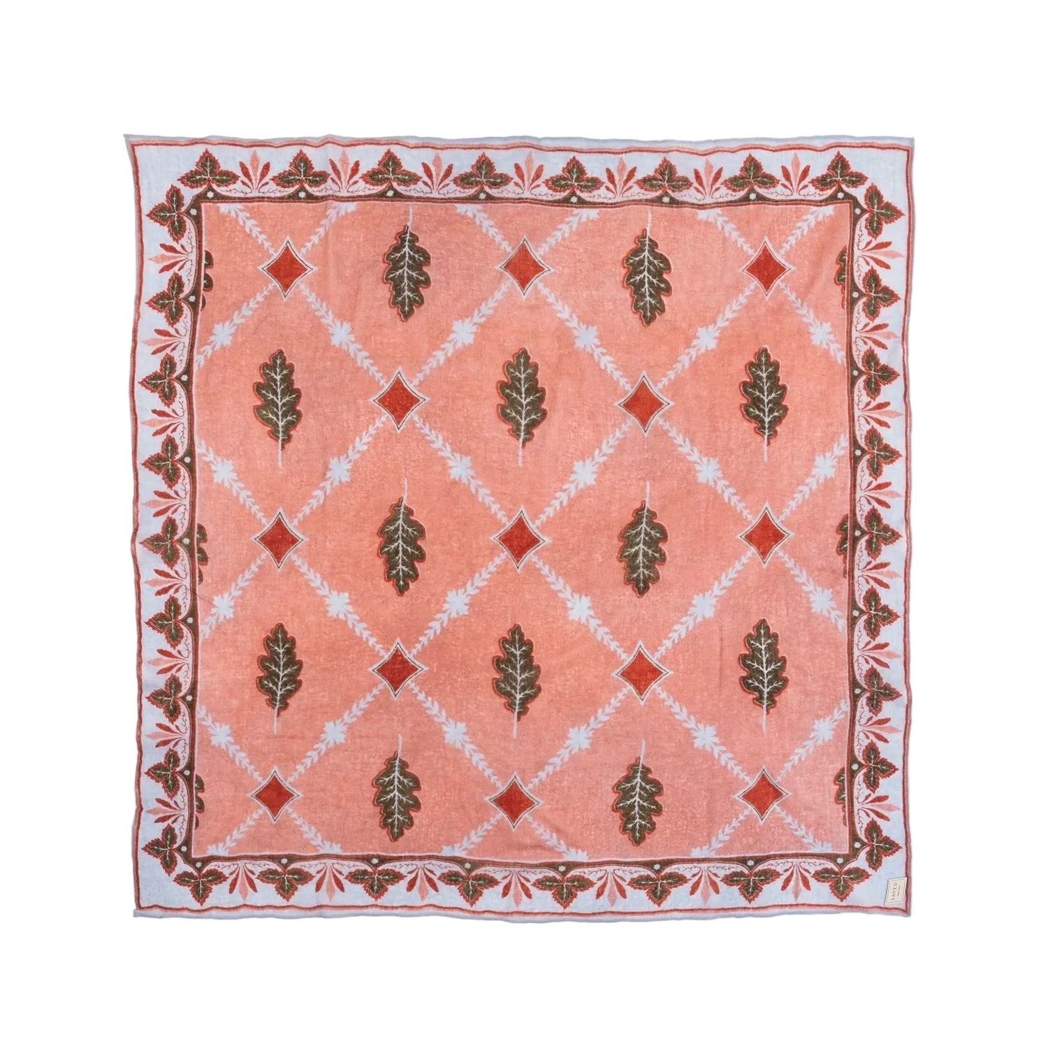 SAVED NY x Lukas The Illustrator "Oak Leaf Trellis" cashmere scarf