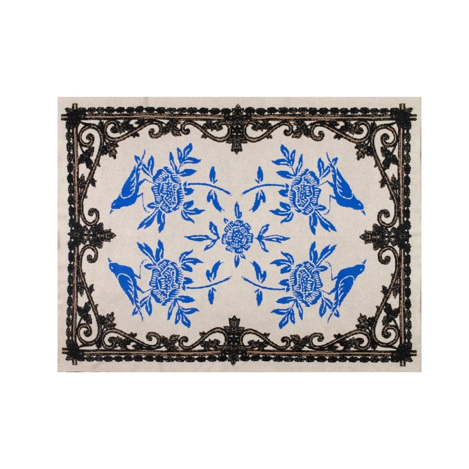 SAVED NY x LUKAS THE ILLUSTRATOR "BLUEBIRD" Cashmere Blanket