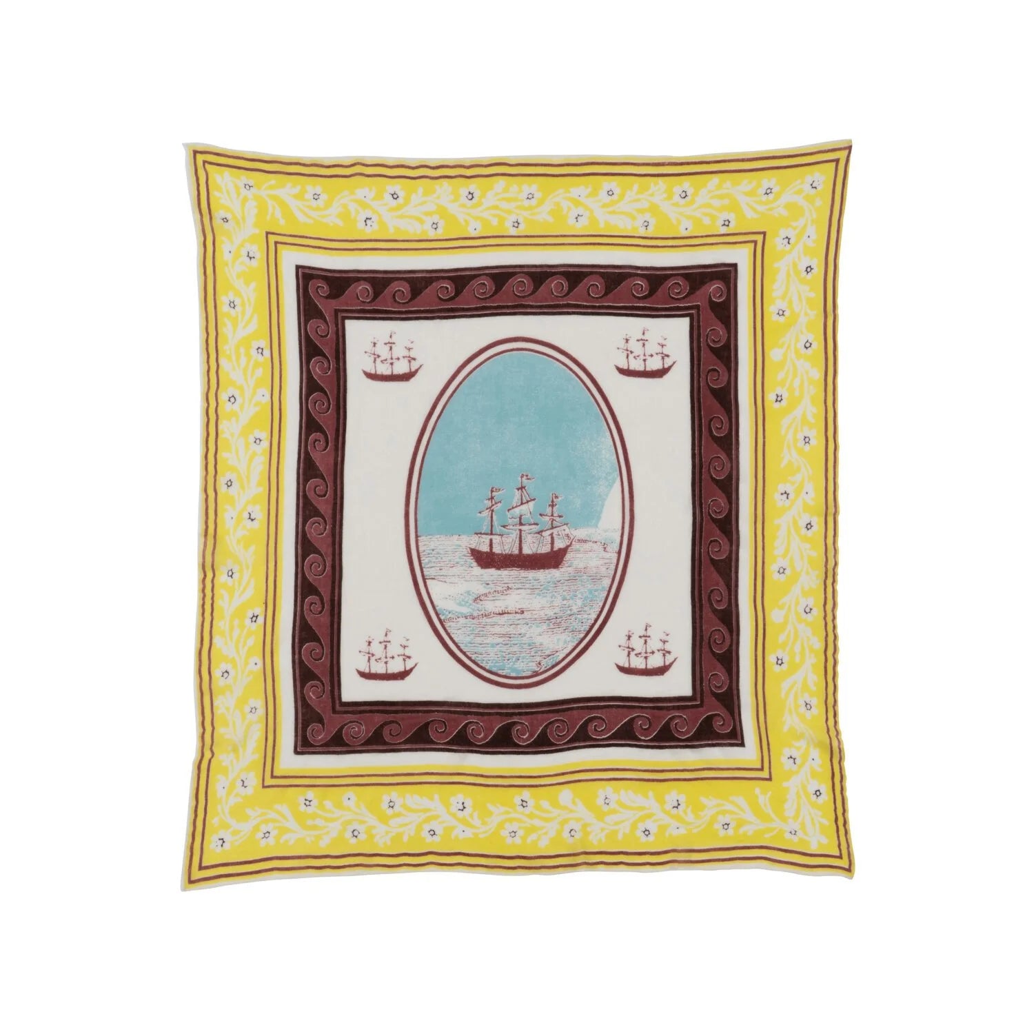 SAVED NY x Lukas The Illustrator "High Seas" cashmere scarf