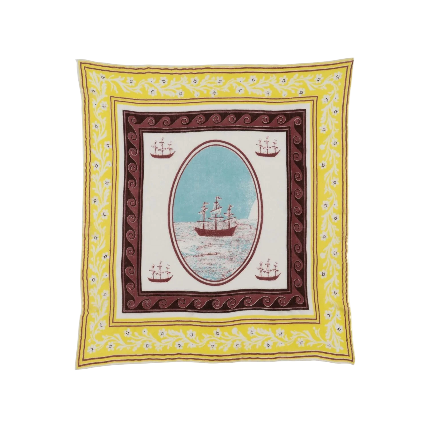 SAVED NY x Lukas The Illustrator "High Seas" cashmere scarf