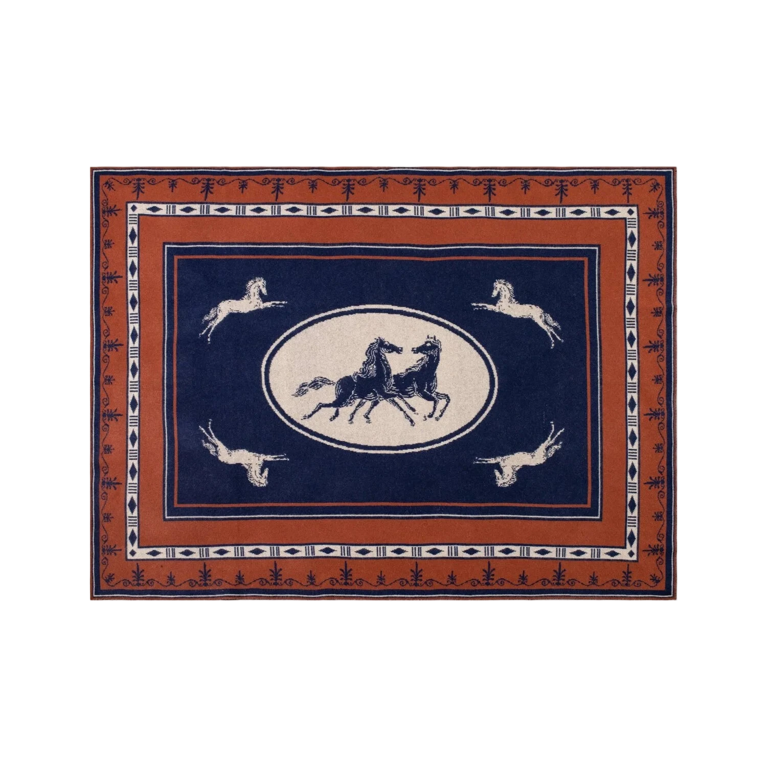 SAVED NY x LUKAS THE ILLUSTRATOR "IMMORTAL HORSES" Cashmere blanket