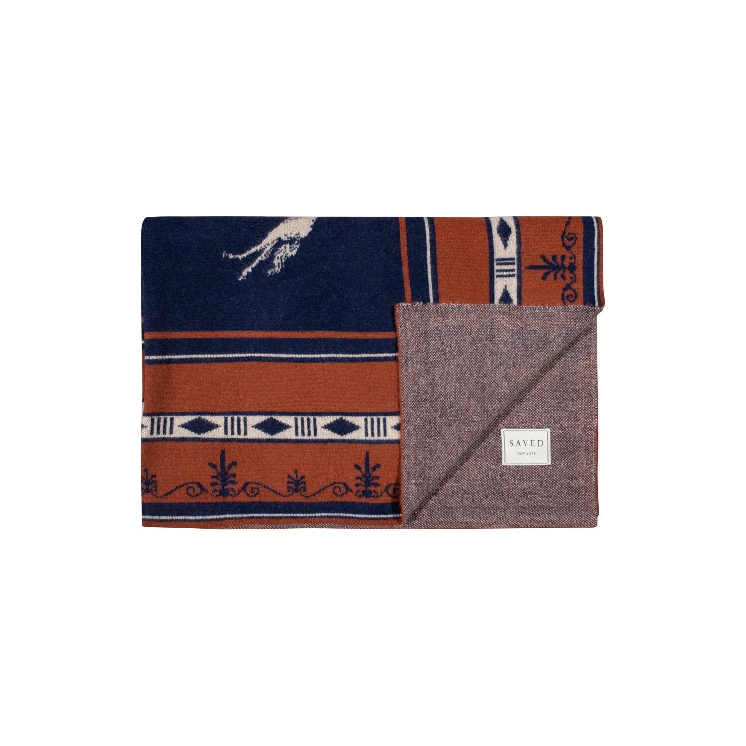 SAVED NY x LUKAS THE ILLUSTRATOR "IMMORTAL HORSES" Cashmere blanket