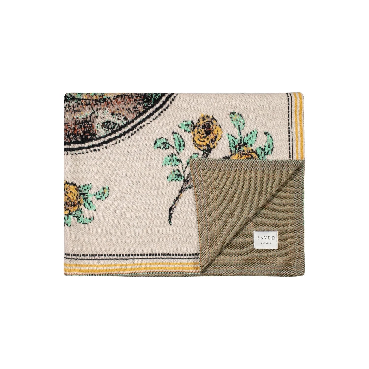 SAVED NY x LUKAS THE ILLUSTRATOR "KNIGHT OF THE YELLOW ROSE" Cashmere Blanket