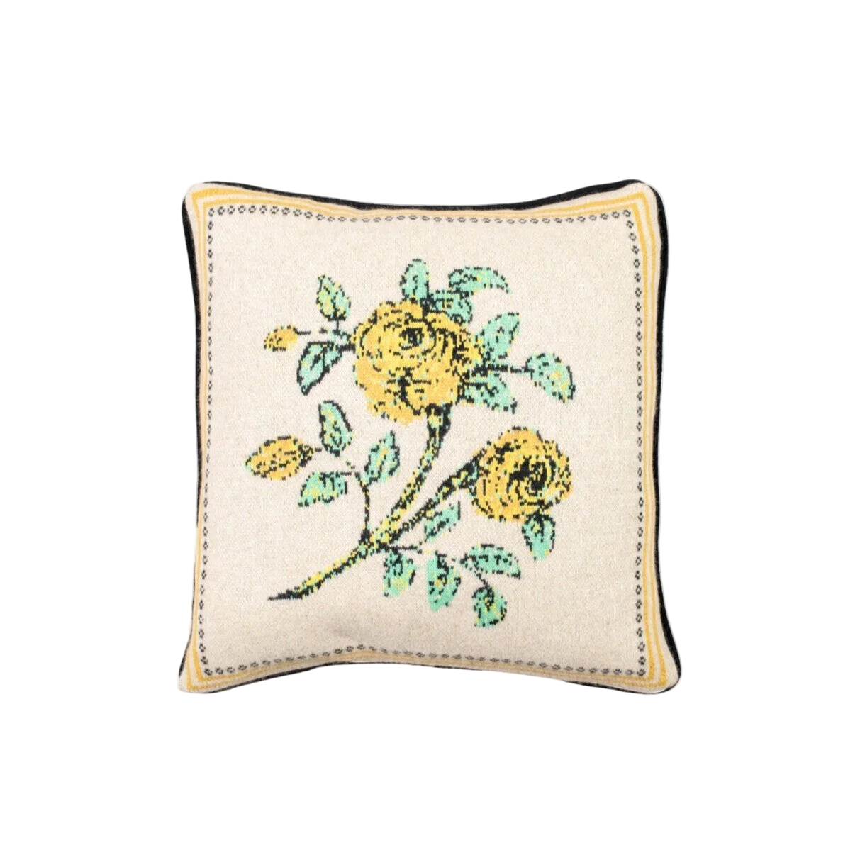 SAVED NY x LUKAS THE ILLUSTRATOR "KNIGHT OF THE YELLOW ROSE" Cashmere Pillow