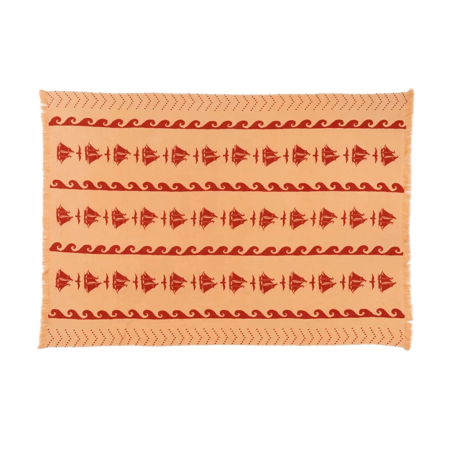 SAVED NY x Lukas the Illustrator "Greek Waves" Cashmere Woven Throw