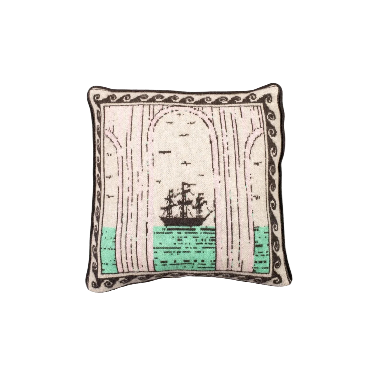 SAVED NY x Lukas The Illustrator "Sailor's Gate" Cashmere Pillow