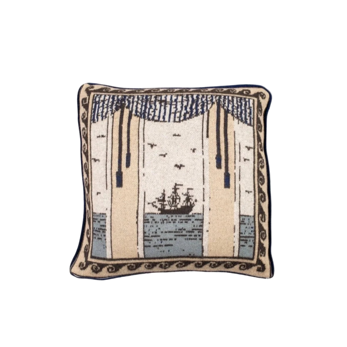 SAVED NY x Lukas The Illustrator "Sailors Stage" Cashmere Pillow
