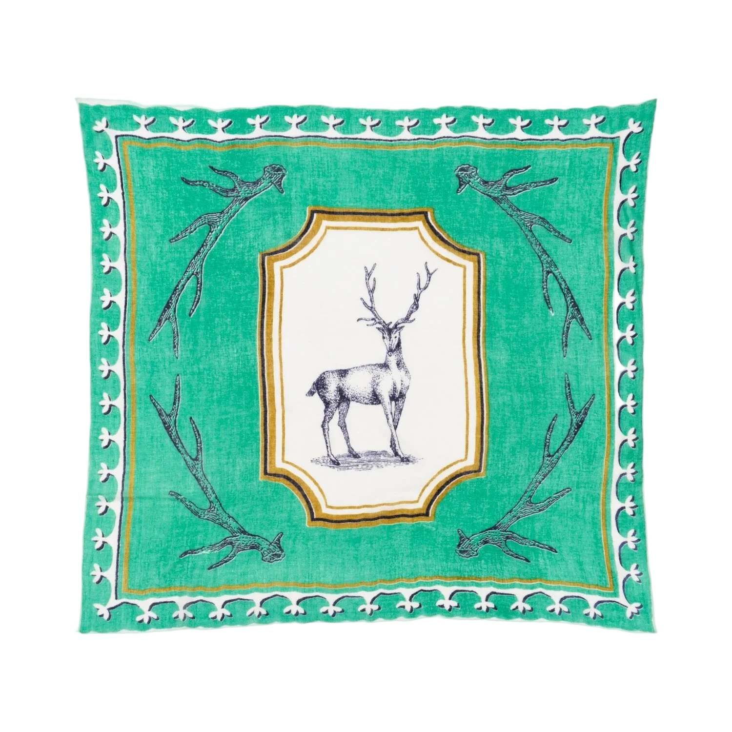 SAVED NY x Lukas the Illustrator "Stag" cashmere scarf