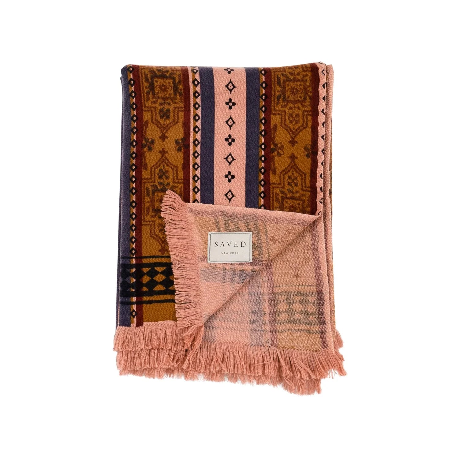 SAVED NY x Lukas The Illustrator "Carpet" Woven Cashmere Throw