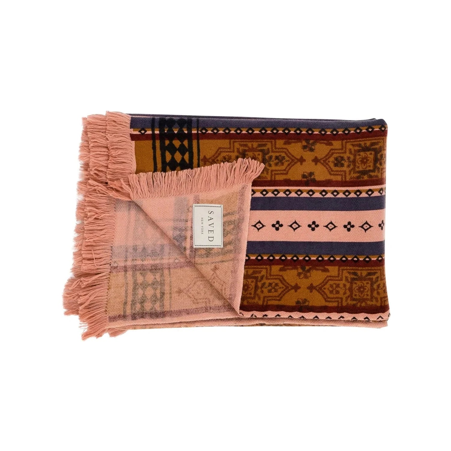 SAVED NY x Lukas The Illustrator "Carpet" Woven Cashmere Throw