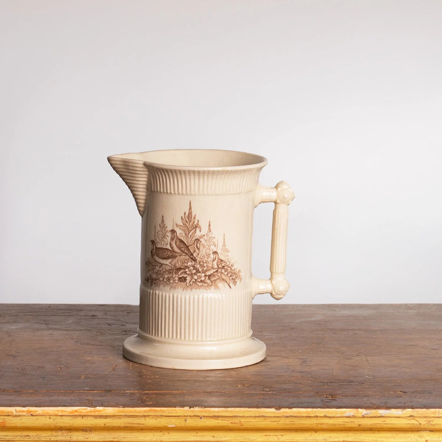 LARGE IRONSTONE TRANSFERWARE PITCHER