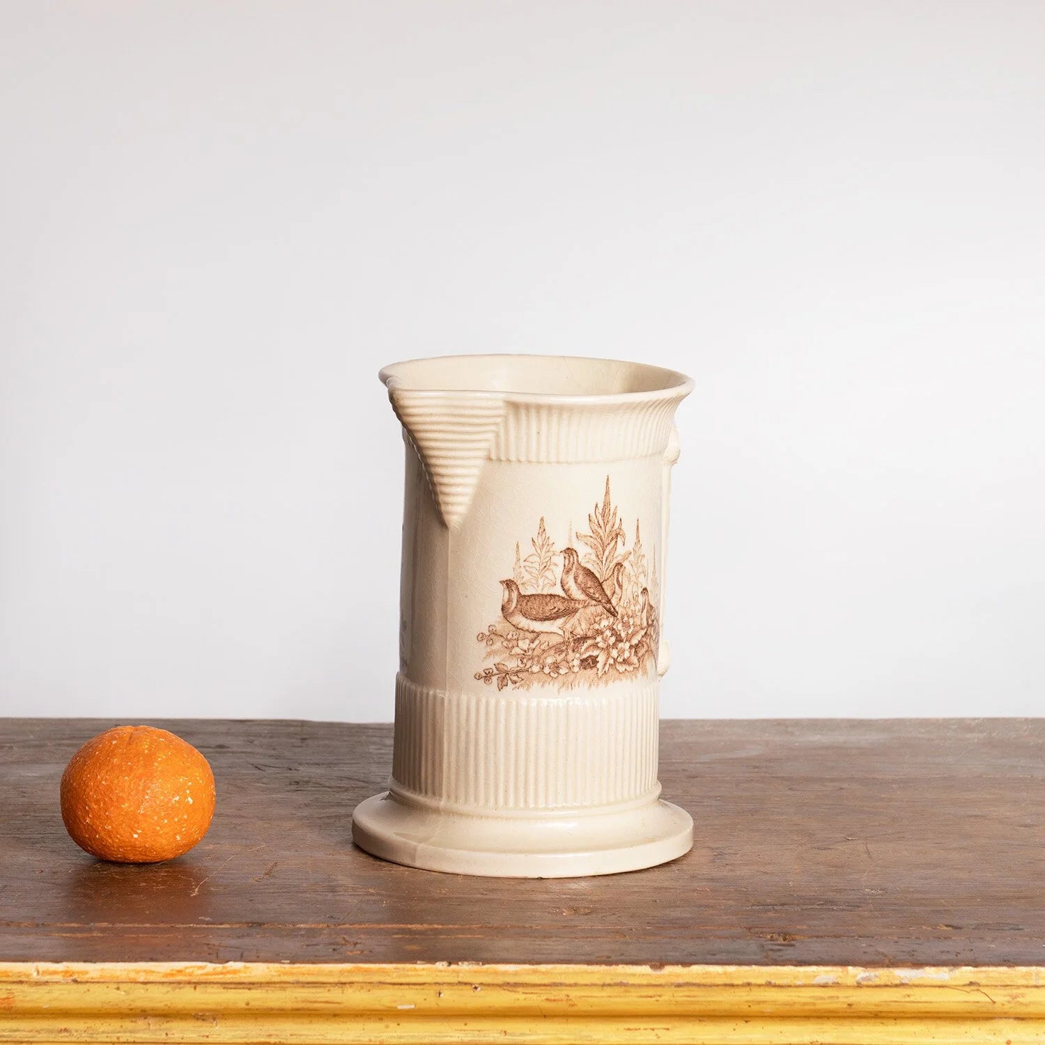 LARGE IRONSTONE TRANSFERWARE PITCHER