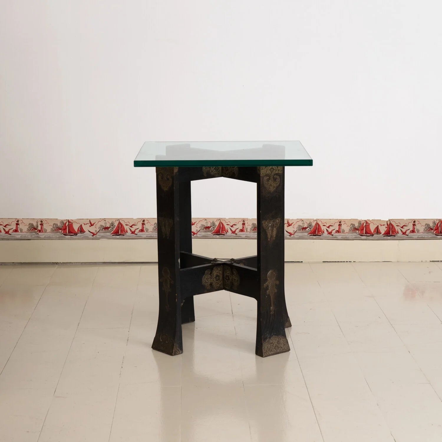 MEIJI TABLE BASE WITH GLASS TOP