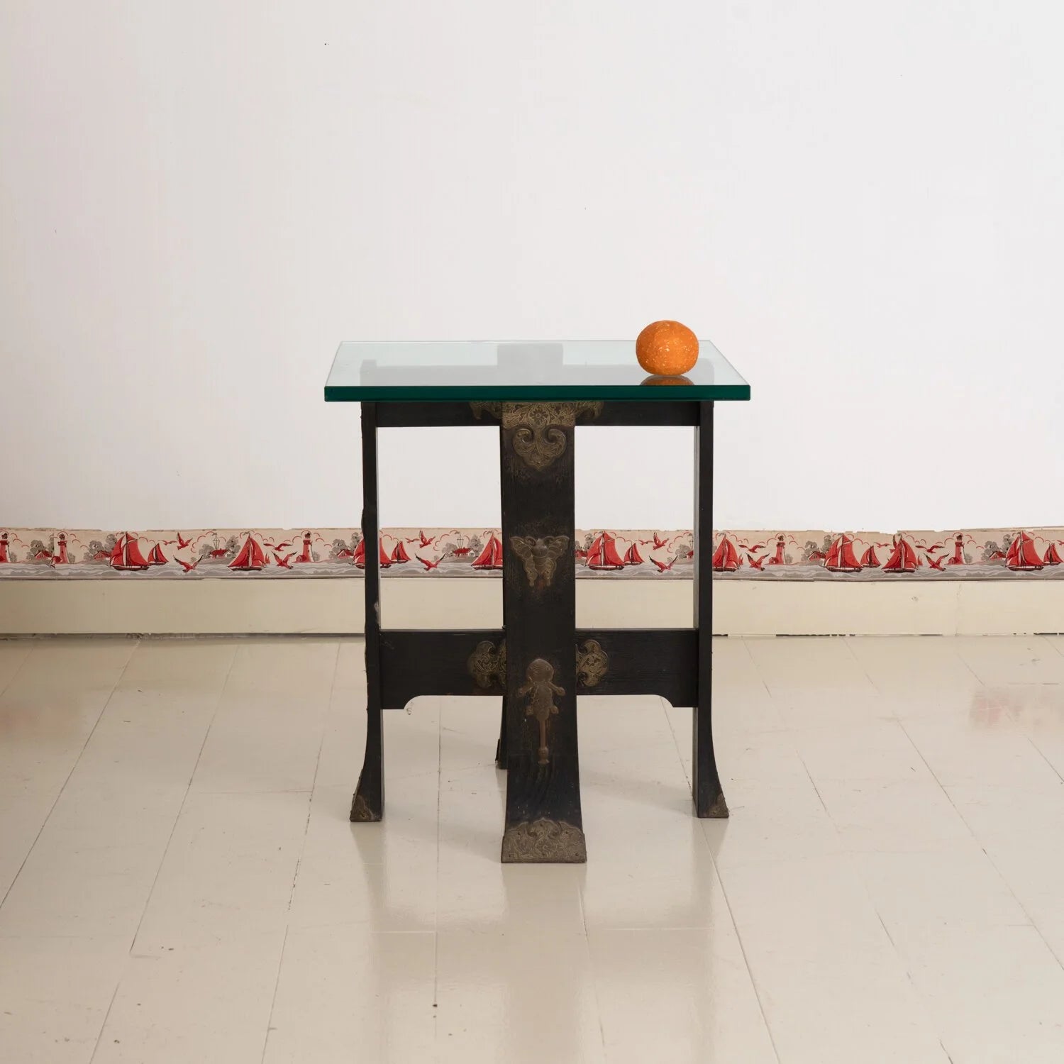 MEIJI TABLE BASE WITH GLASS TOP