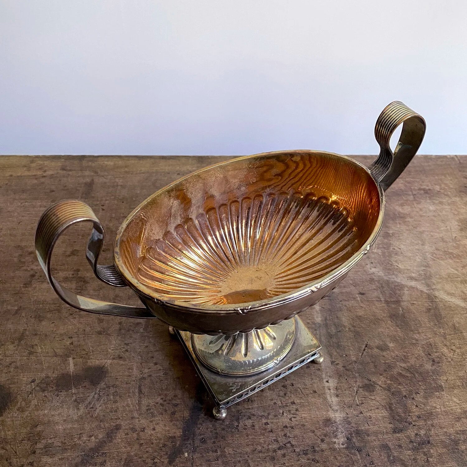EDWARDIAN GILT ALPACA SILVER CENTERPIECE