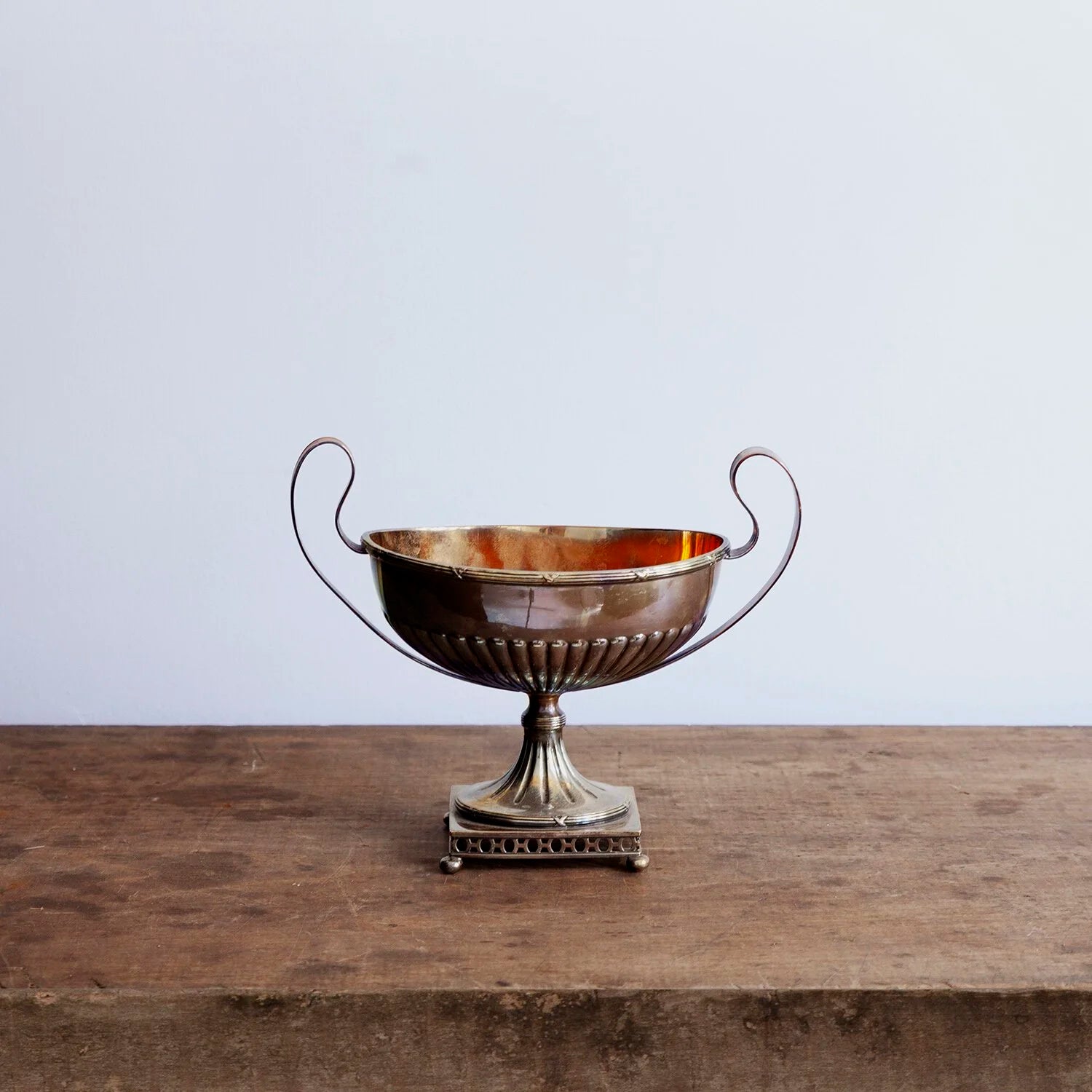 EDWARDIAN GILT ALPACA SILVER CENTERPIECE