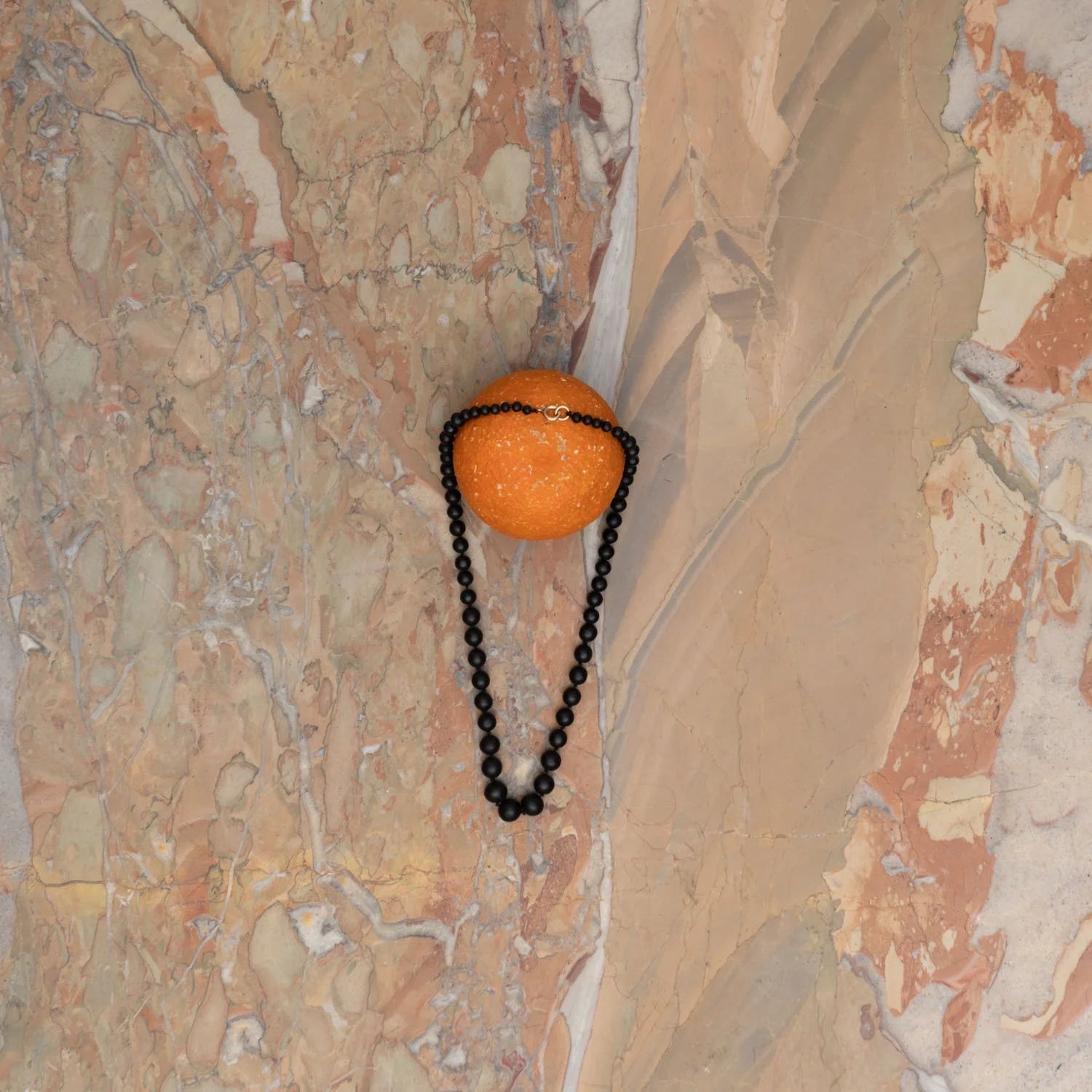 VICTORIAN ROSE BEADS MOURNING NECKLACE