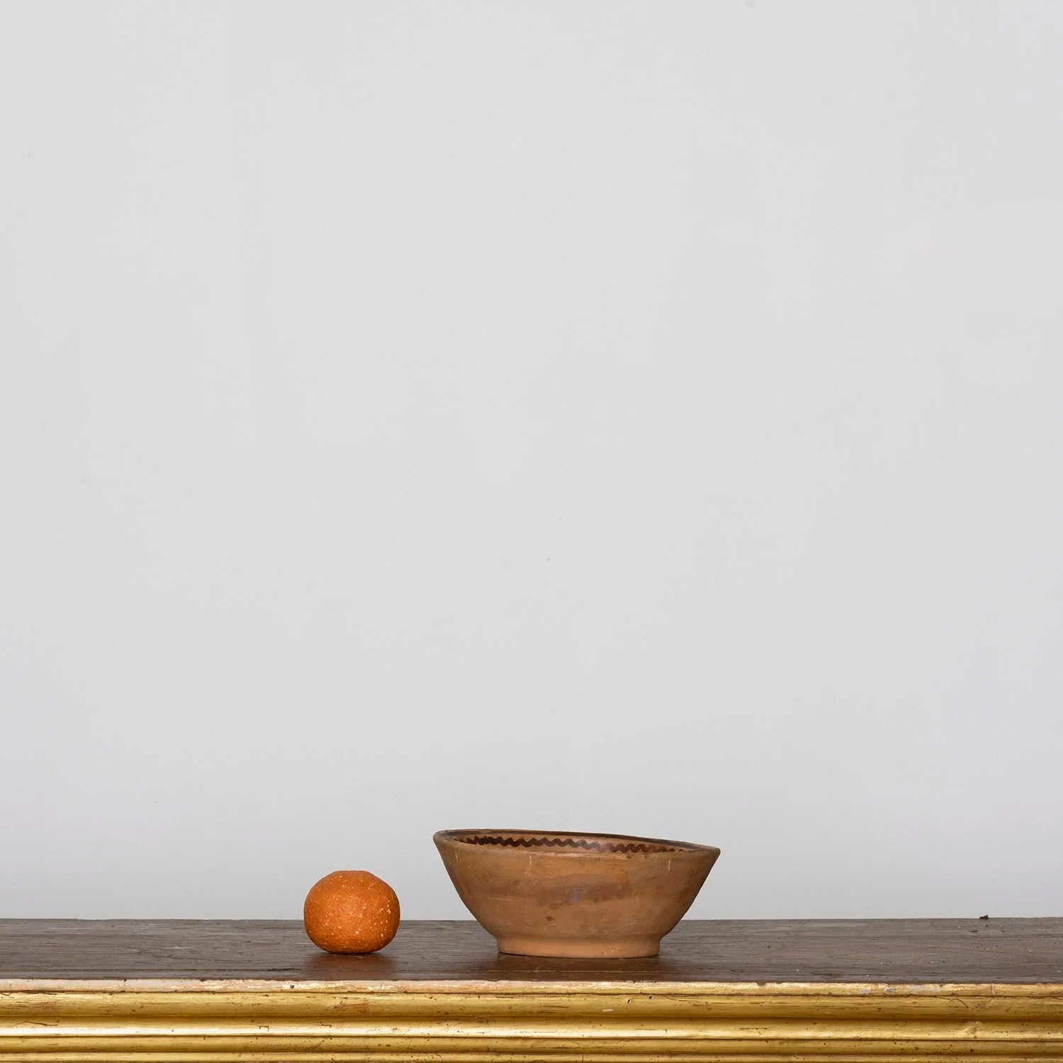 REDWARE POTTERY BOWL WITH DEER