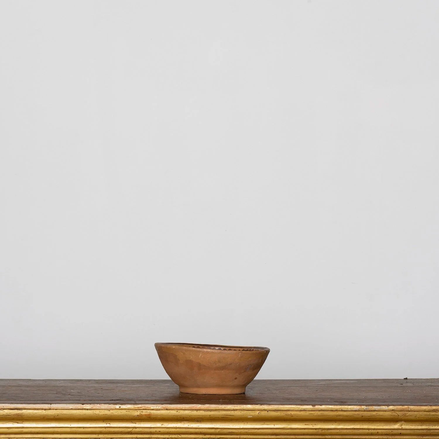 REDWARE POTTERY BOWL WITH DEER