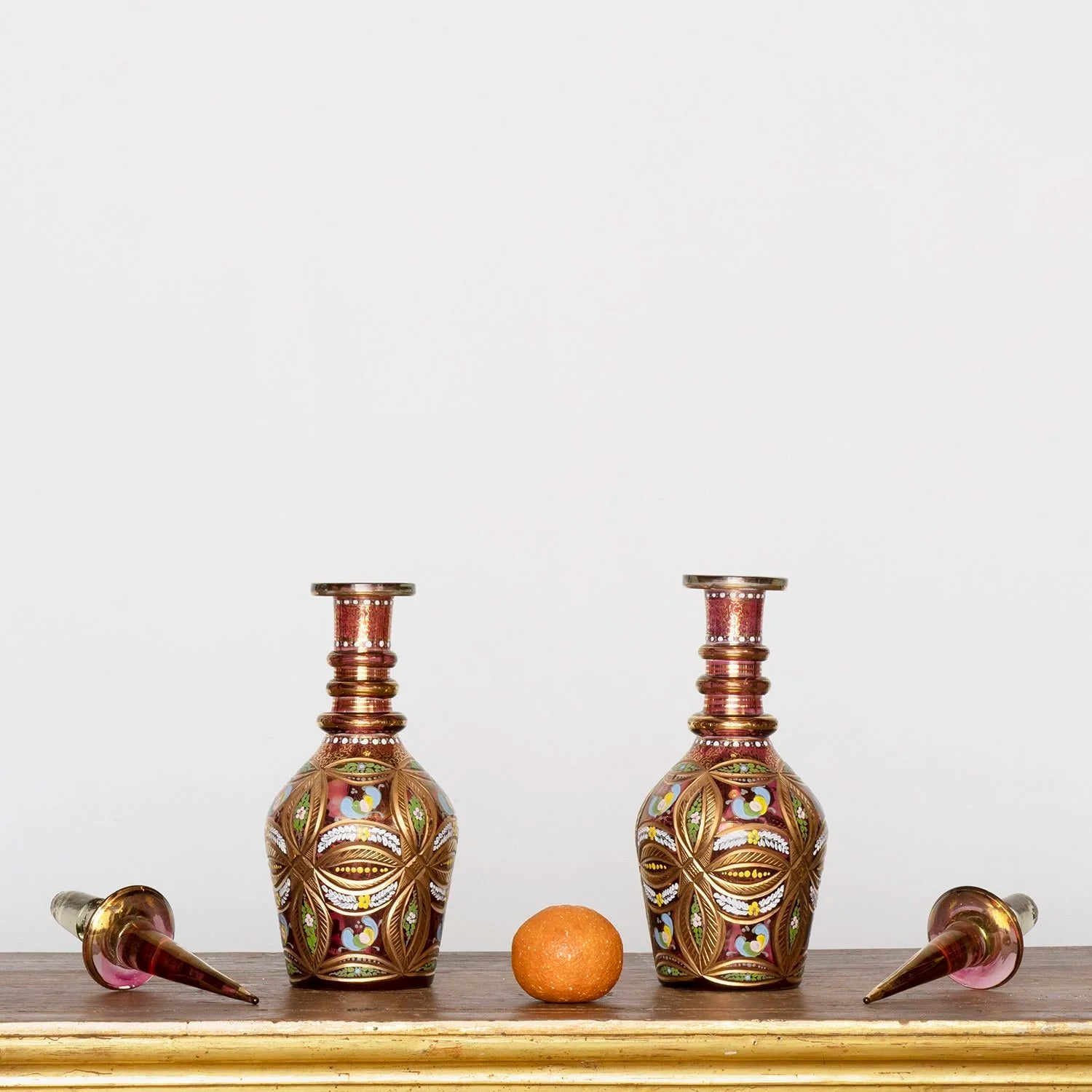 PAIR OF ANTIQUE PERFUME BOTTLES