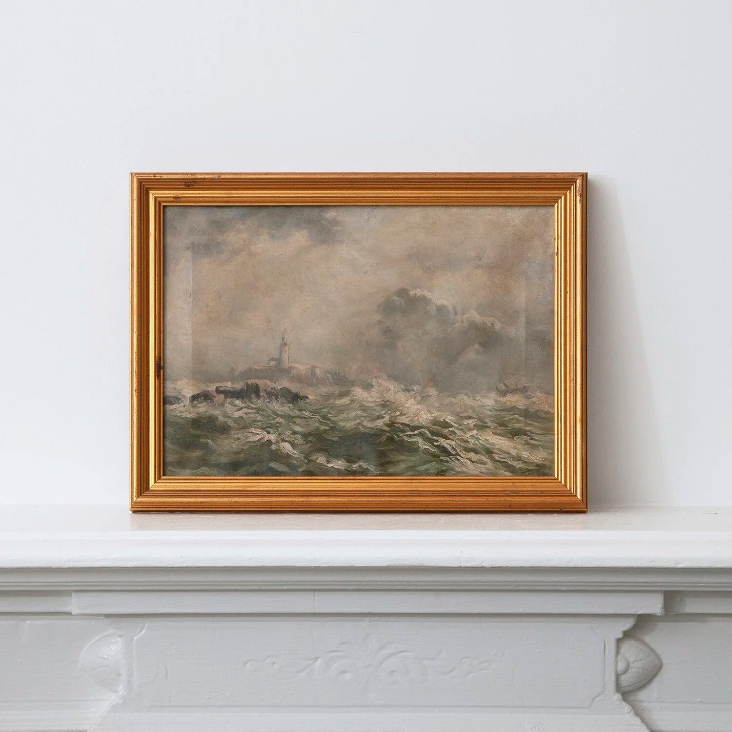 STORMY SEA WITH LIGHT HOUSE