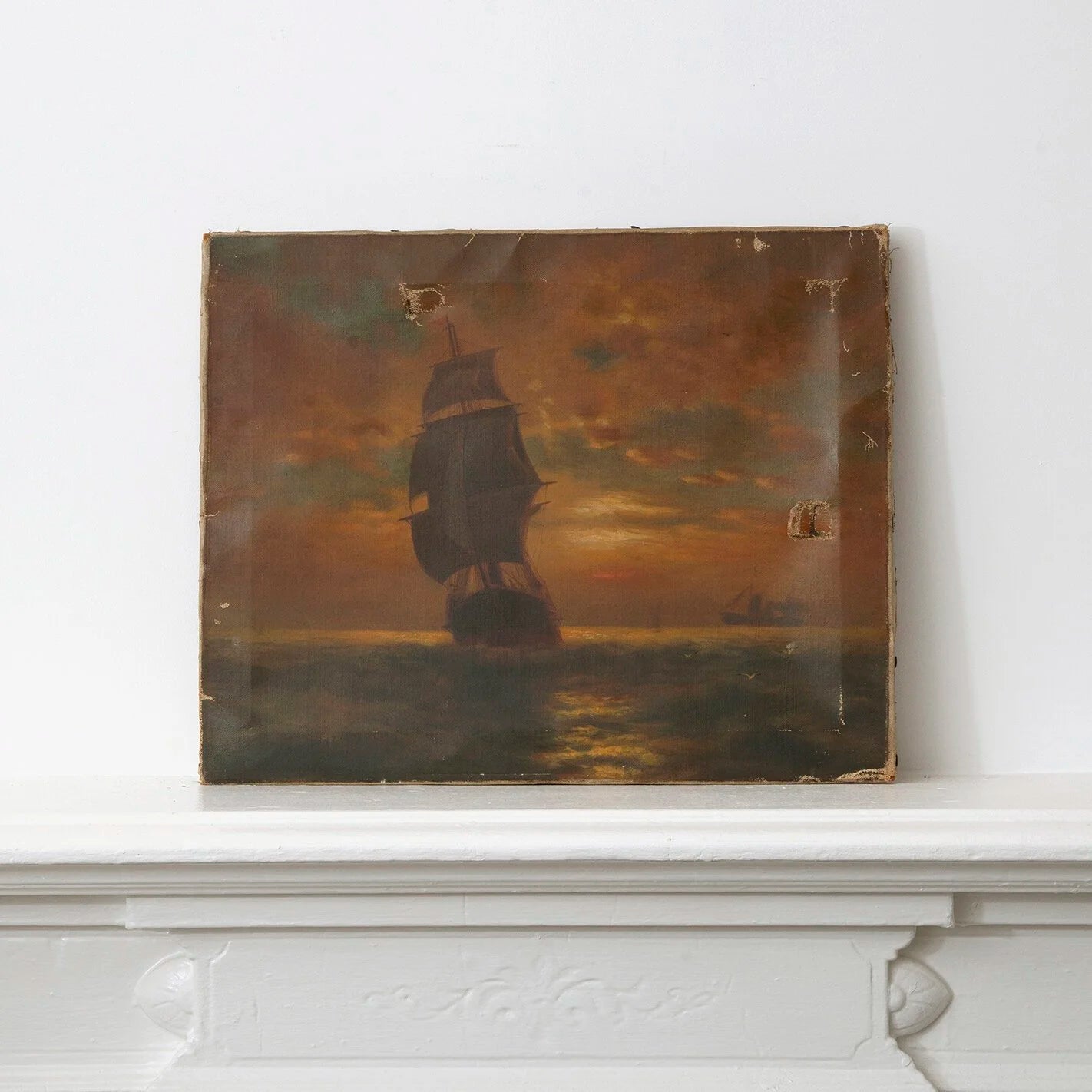 SHIPS AT SEA AT DUSK