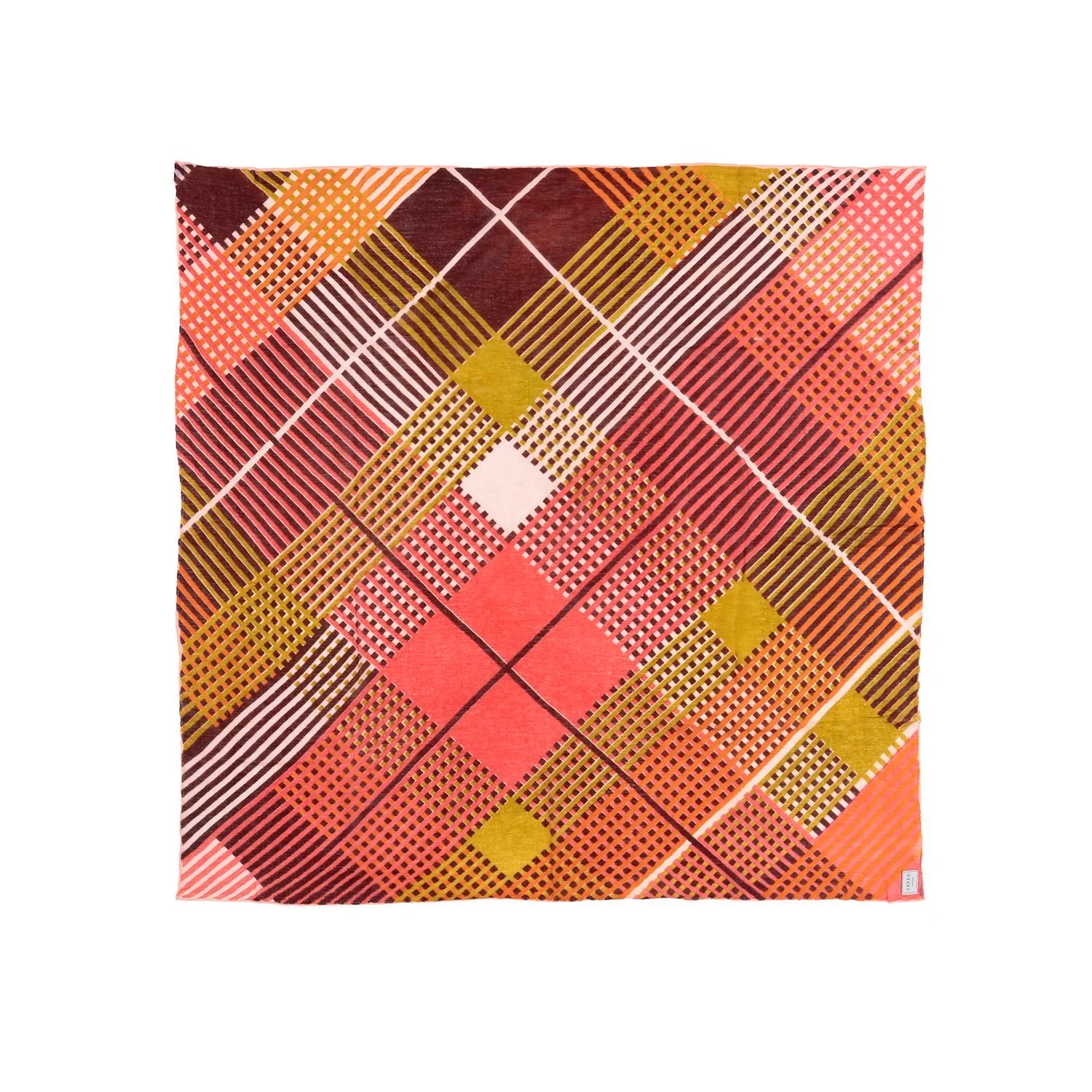 PLAID CHECK BUBBLEGUM SCARF