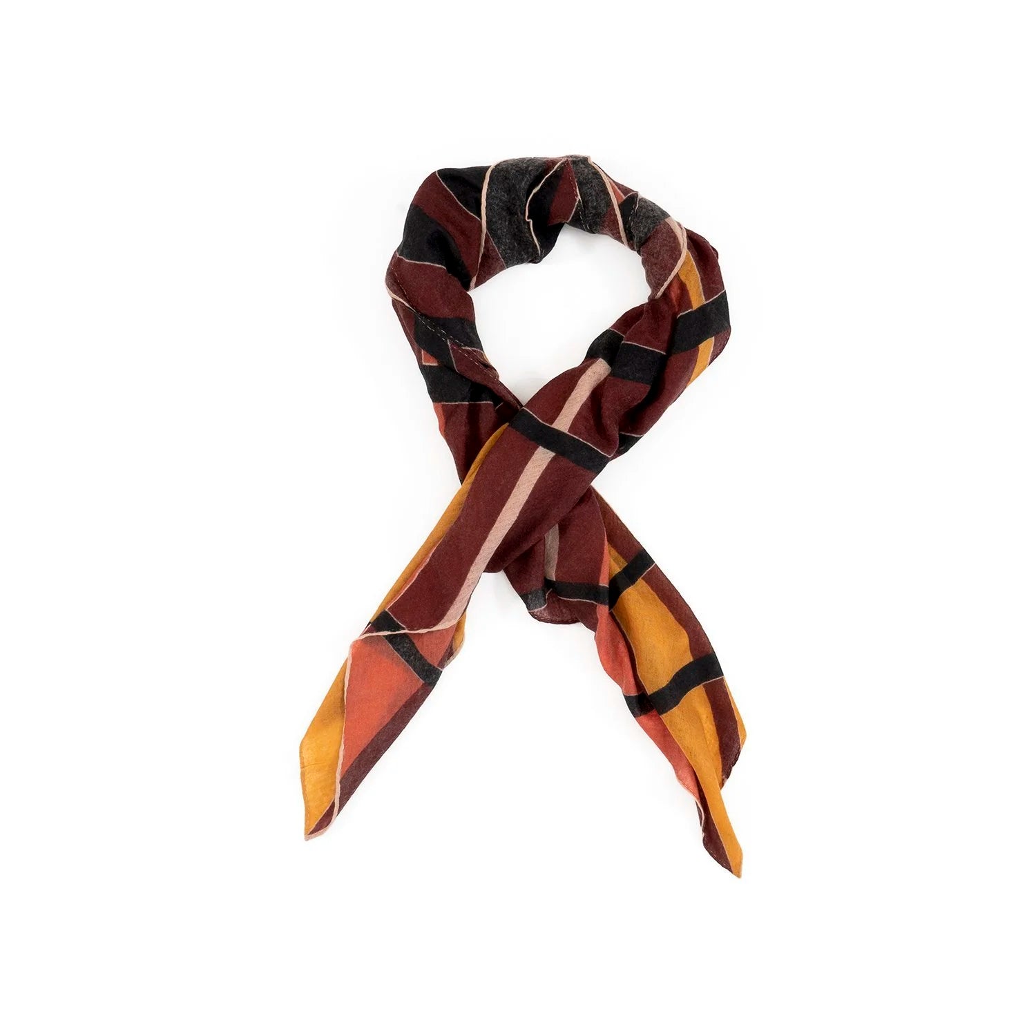 OPEN PLAID PLUM SCARF