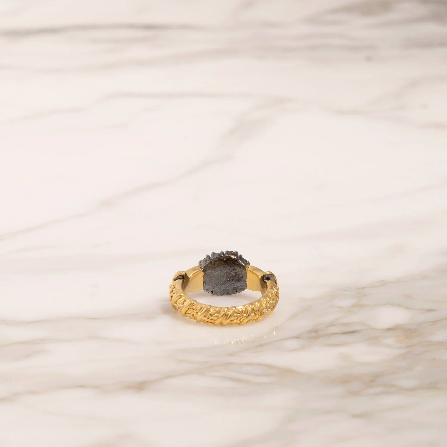 ROSE CUT MONZONITE RING