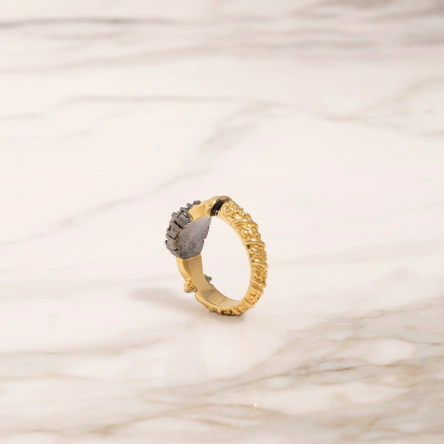 ROSE CUT MONZONITE RING