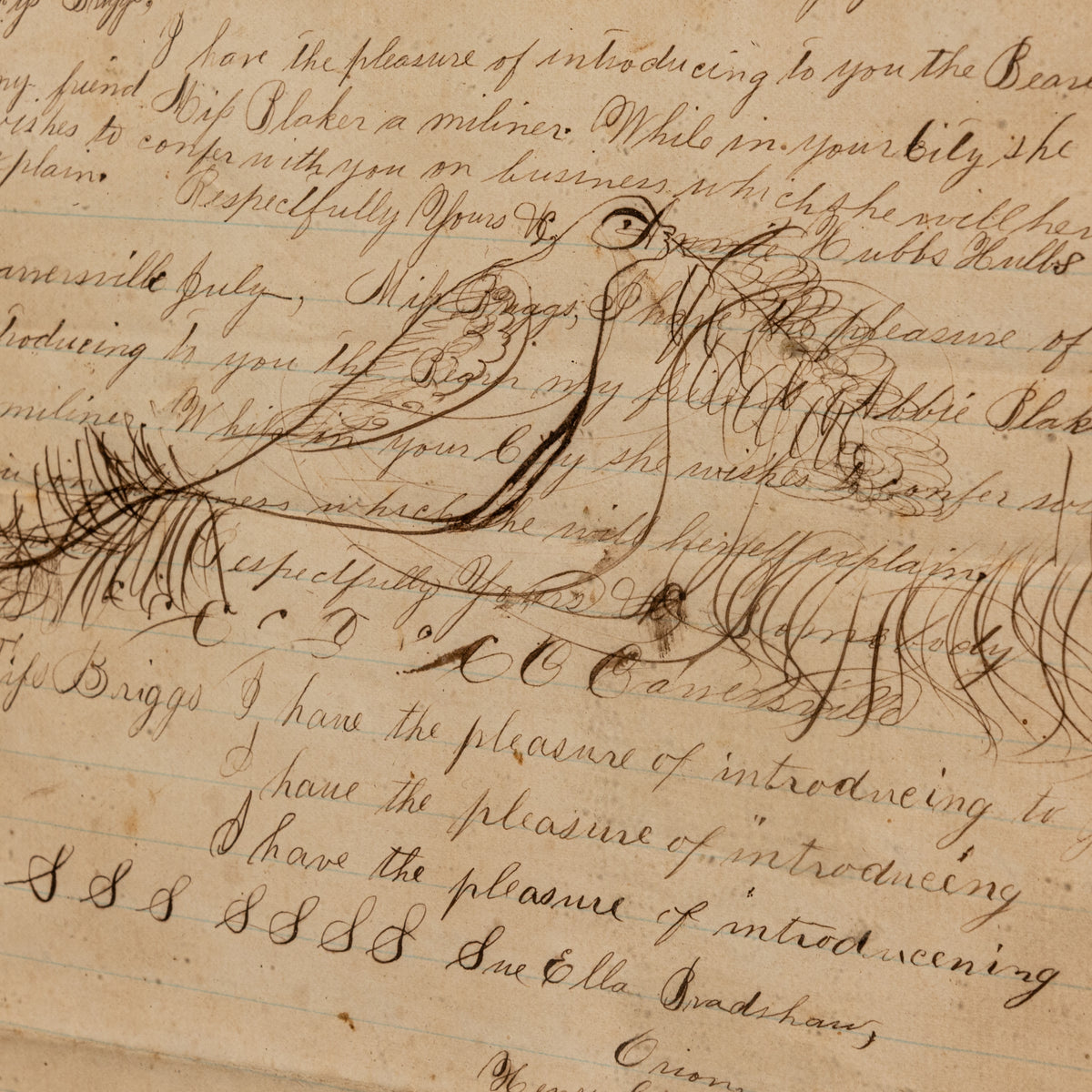 19TH-CENTURY AMERICAN ORNAMENTAL PENMANSHIP SPECIMEN