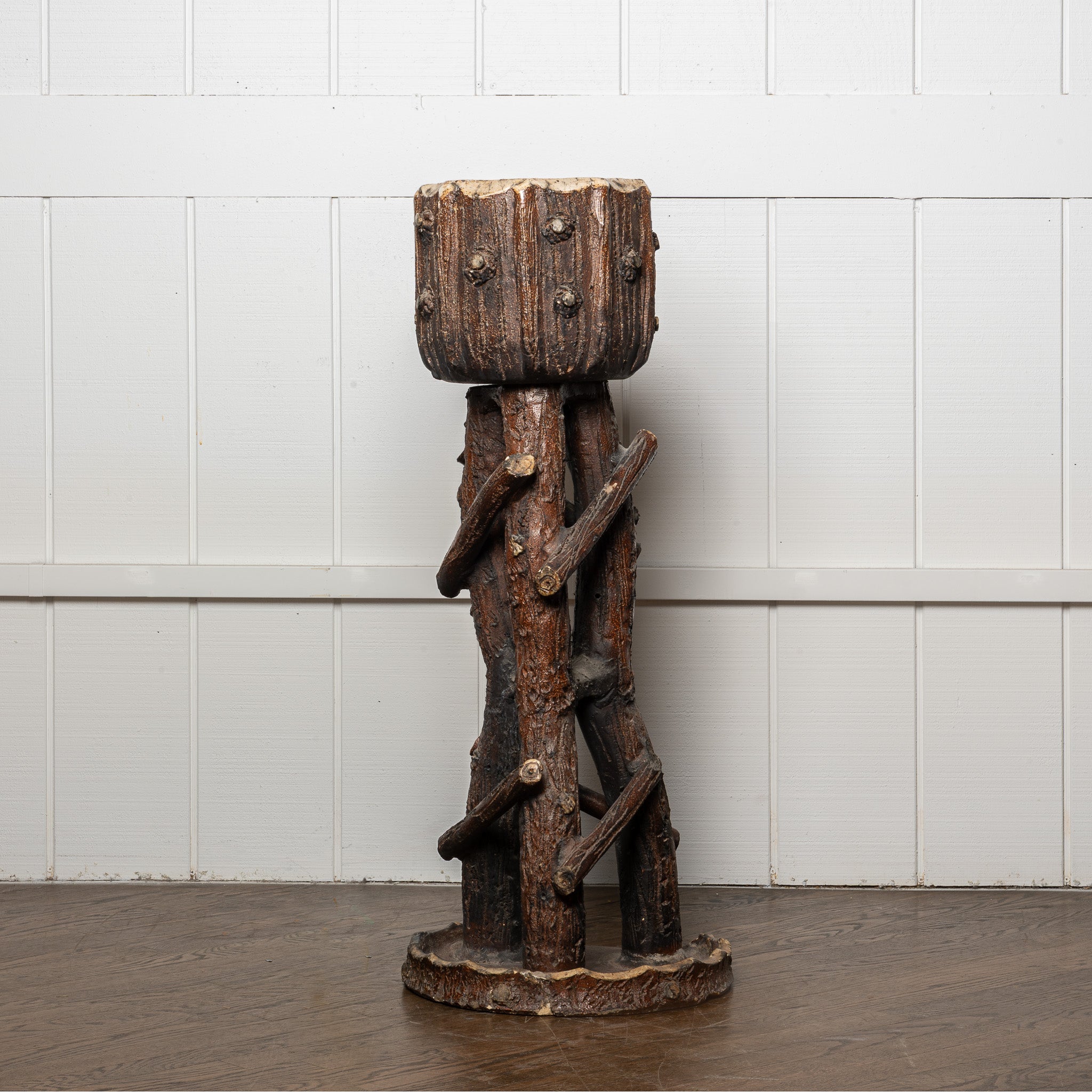 EARLY 20TH-CENTURY FAUX BOIS "TREE TRUNK" PLANTER