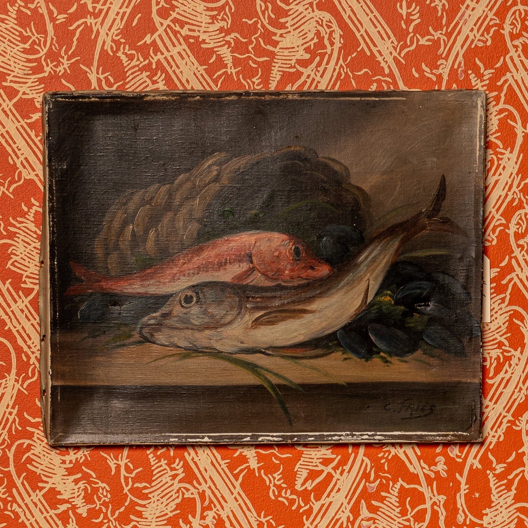 LATE 19TH-CENTURY AMERICAN SCHOOL FISH STILL LIFE