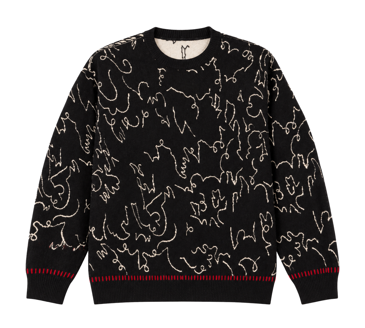 "MODERN CALLIGRAPHY" CALLIGRAM REVERSIBLE UNISEX CASHMERE SWEATER