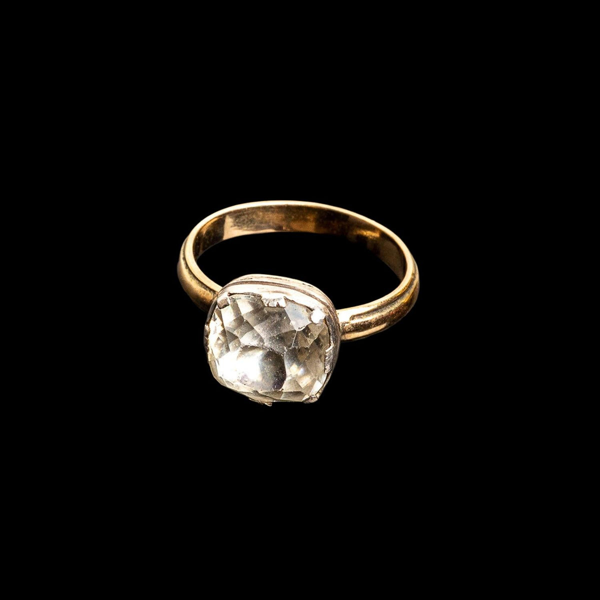 18TH CENTURY CUSHION CUT PASTE RING, catalog view