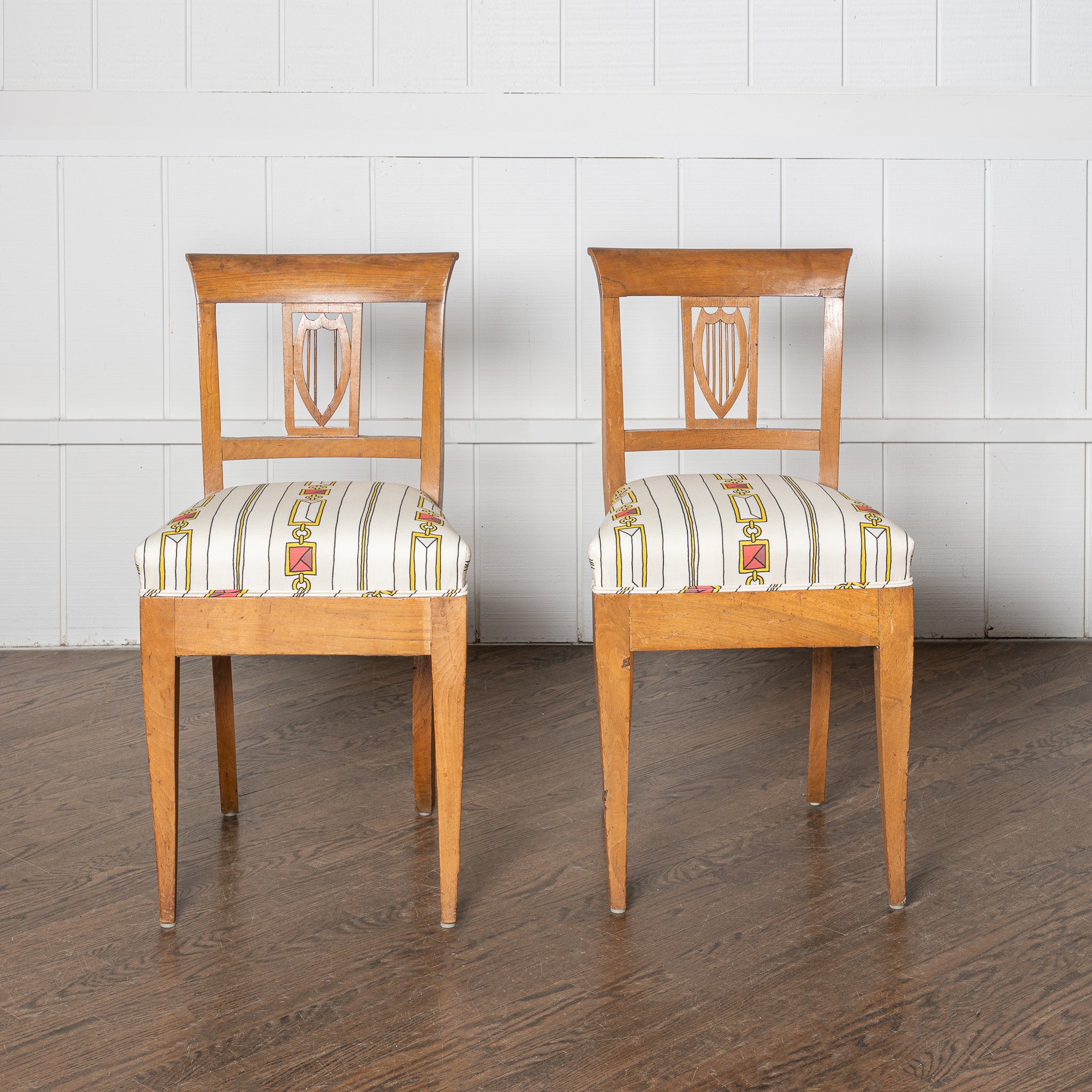 SET OF FOUR 19TH-CENTURY FRENCH DINING CHAIRS UPHOLSTERED IN SAVED New York x DNR FABRIC