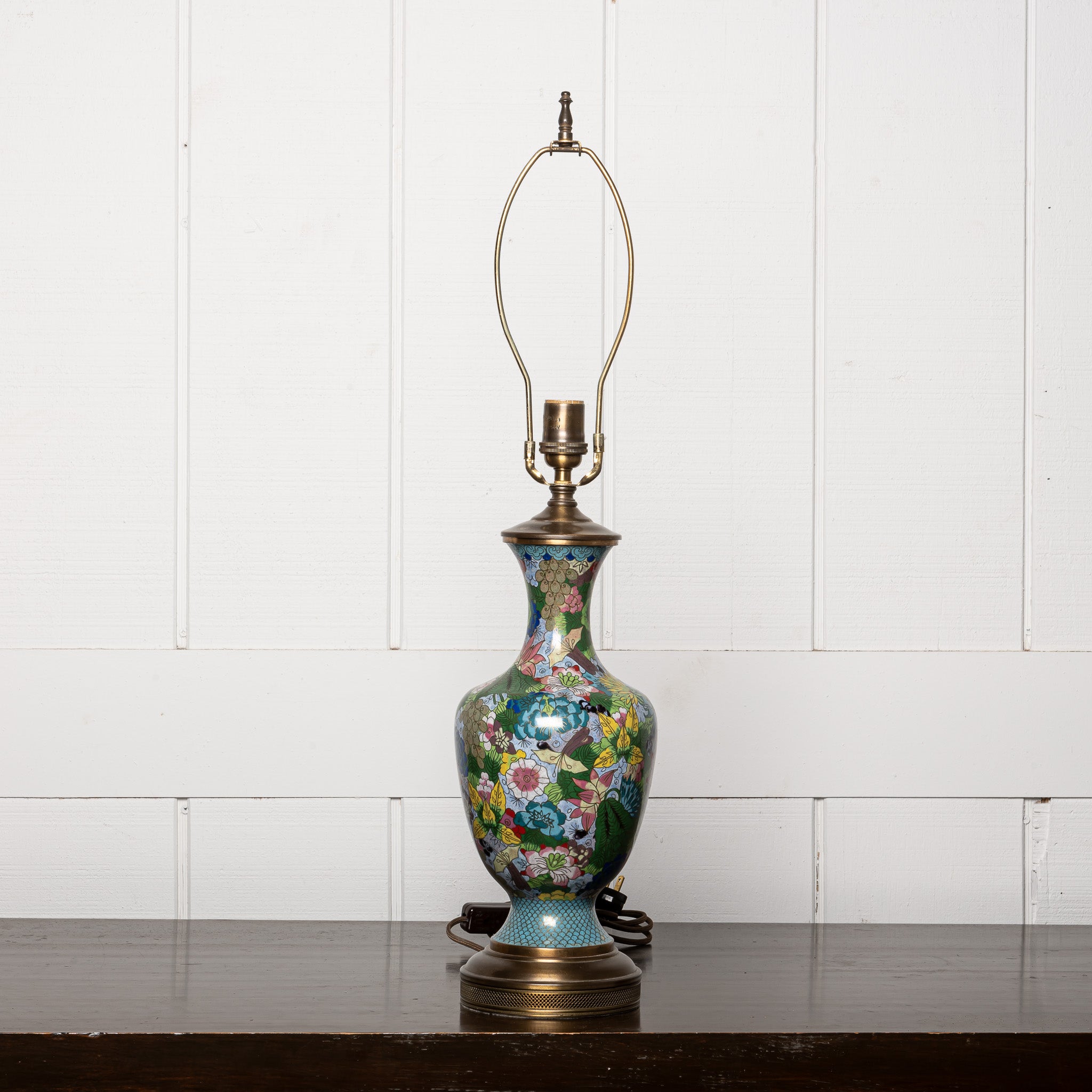EARLY 20TH-CENTURY JAPANESE CLOISONNÉ VASE MOUNTED LAMP